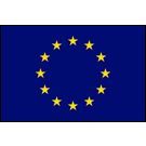European Union Stick Flags, Finish: Heat Cut, Size: 4x6"
