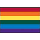 Rainbow Pride Stick Flags, Finish: Heat Cut, Size: 4x6"