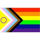 Intersex Pride Flags (210D Nylon), Size: 36x72", Sleeve Finish: Grommets