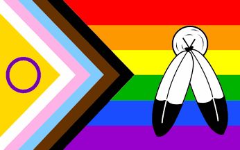 Two-Spirit Intersex Inclusive Pride Flags (200D Nylon), Size: 36x72", Sleeve Finish: Grommets