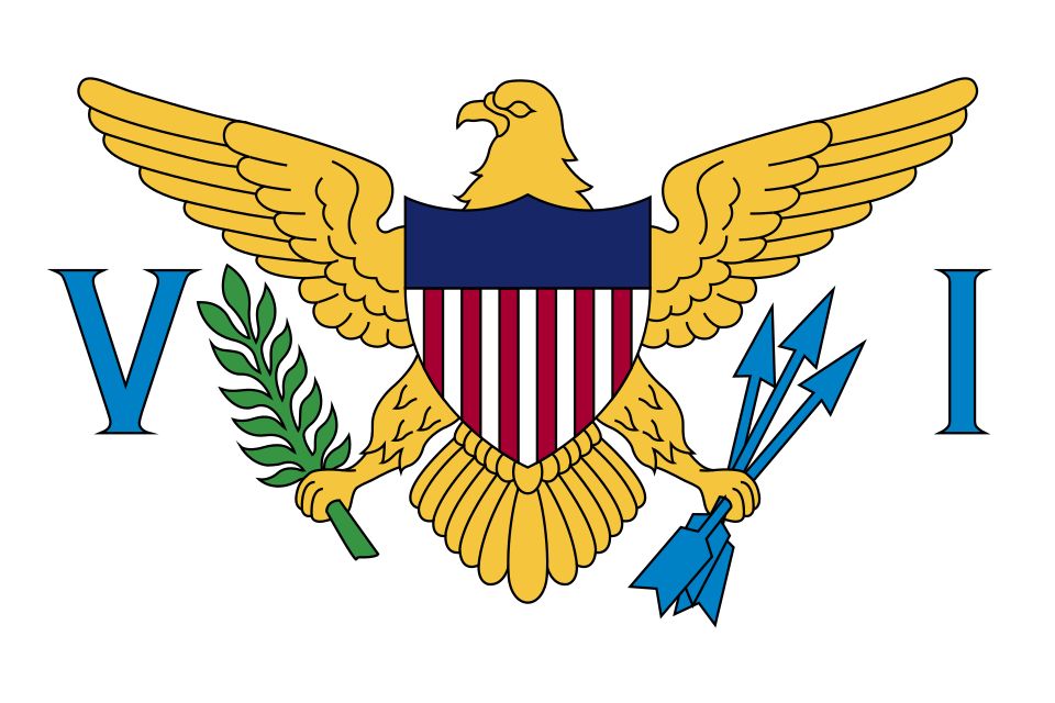 US Virgin Islands Stick Flags, Size: US Virgin Islands Stick Flag / 4 x 6''/ Hemmed