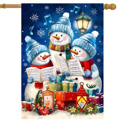 Singing Snowmen House Flag