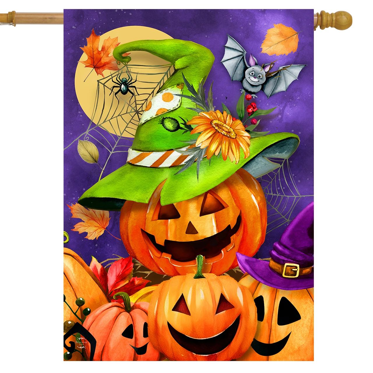 Happy Jack-O-Lanterns House Flag