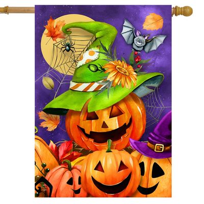 Happy Jack-O-Lanterns House Flag