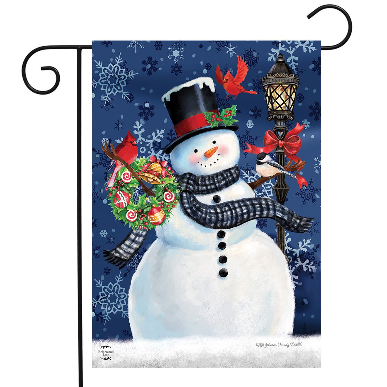 Snowman Holiday Cheer House Flag