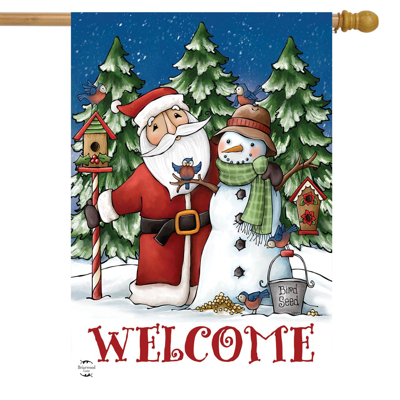 Santa and Snowman House Flag