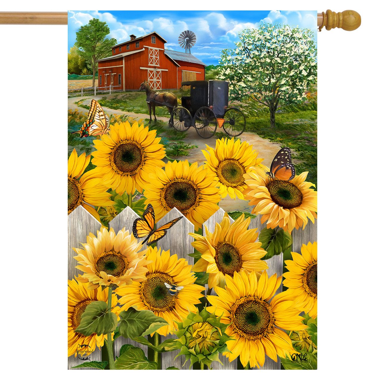 Country Sunflowers House Flag