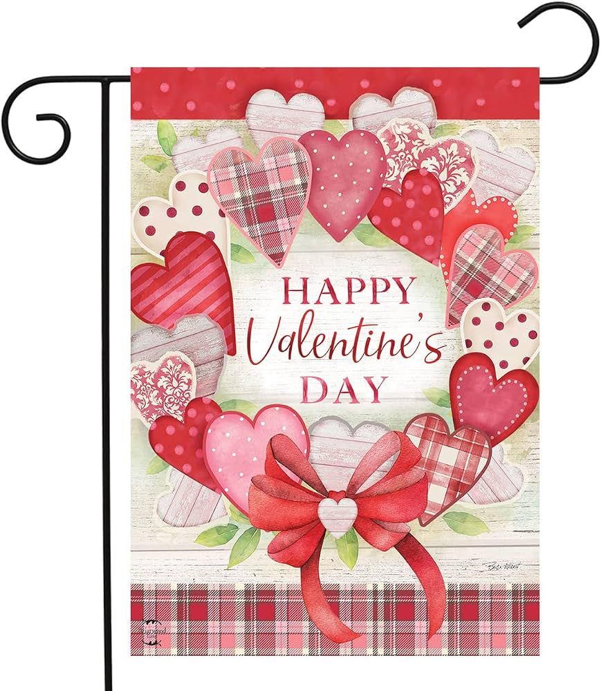 Valentine's Wreath Garden Flag