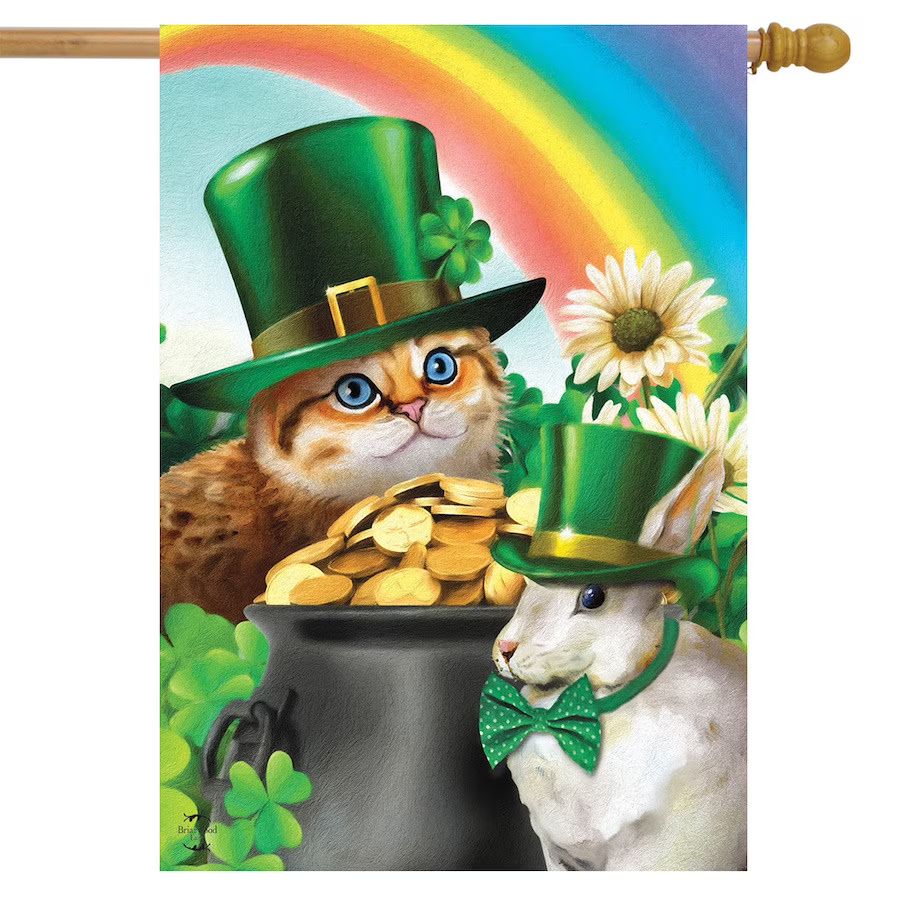St. Pat's Cats Garden Flag