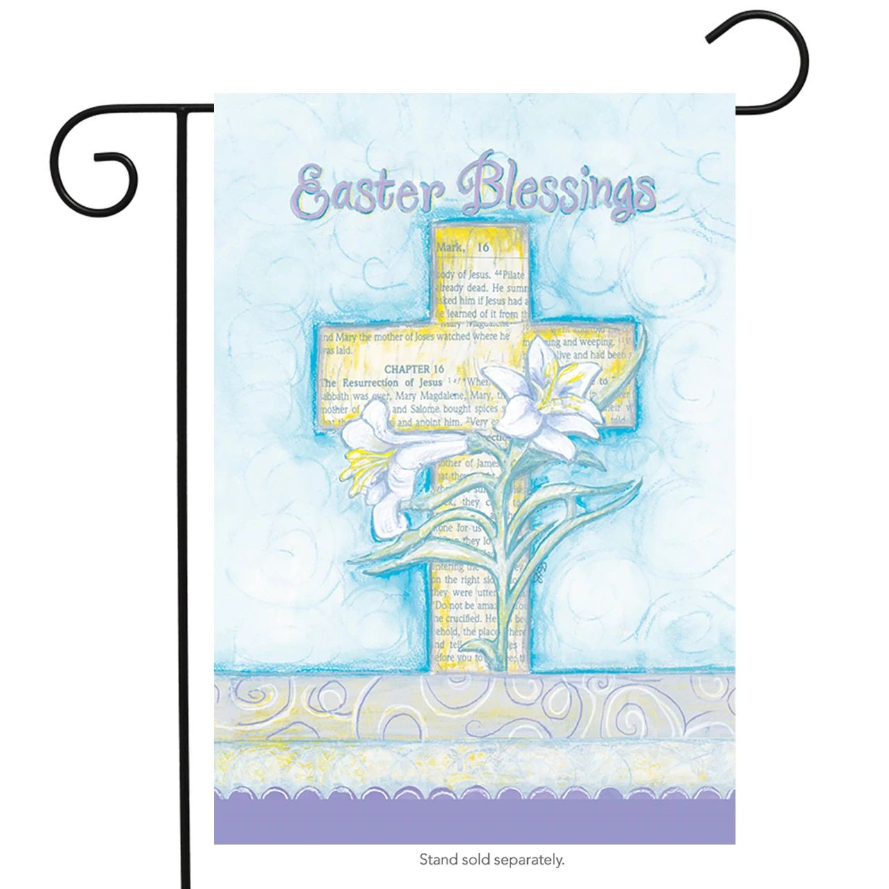 Easter Blessings Cross Garden Flag