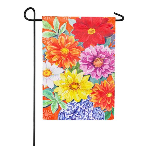 Dahlias Bouquet Suede Garden Flag