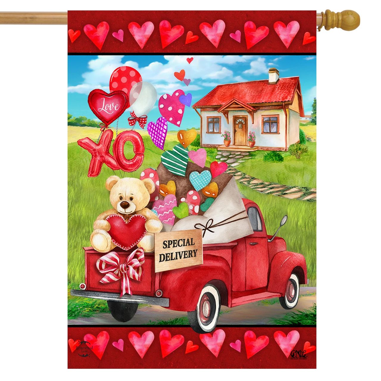 Love Filled Pickup House Flag