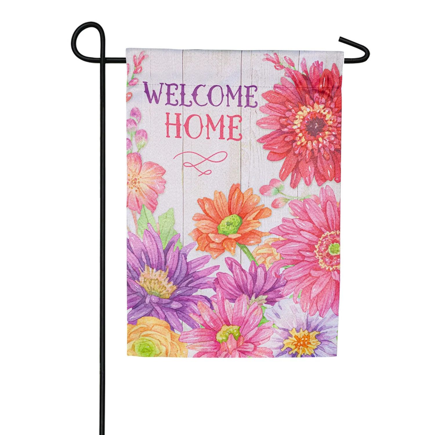 Welcome Home Spring Suede Garden Flag