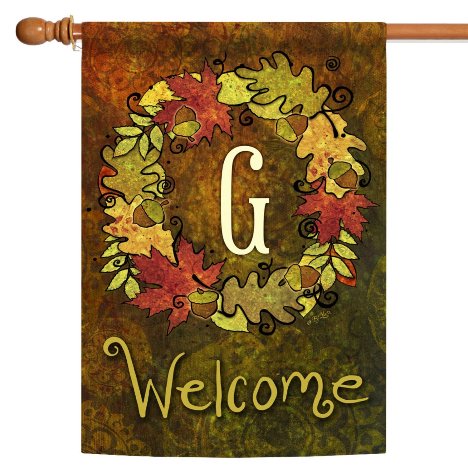 Fall Wreath Garden Flag
