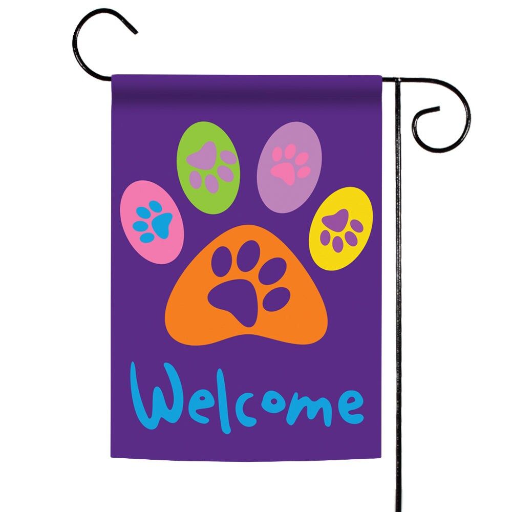 Welcome Paw Garden Flag