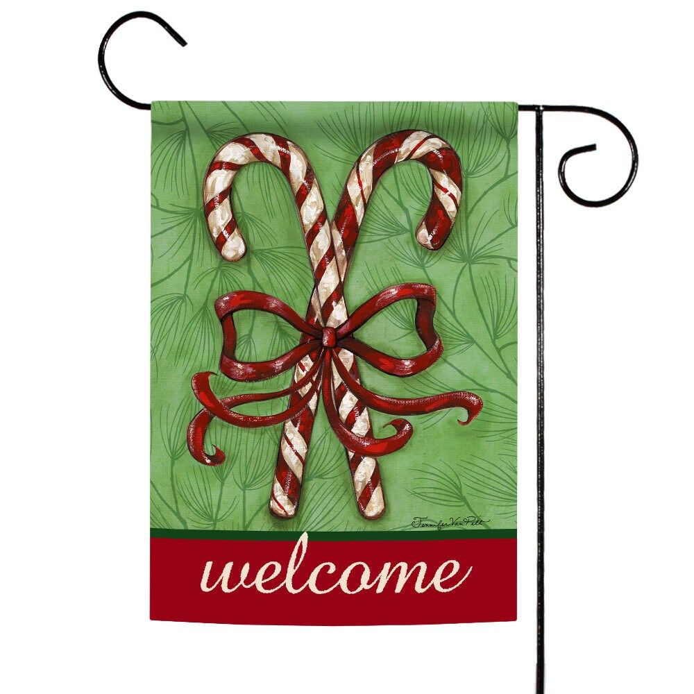 Candy Cane Welcome Garden Flag
