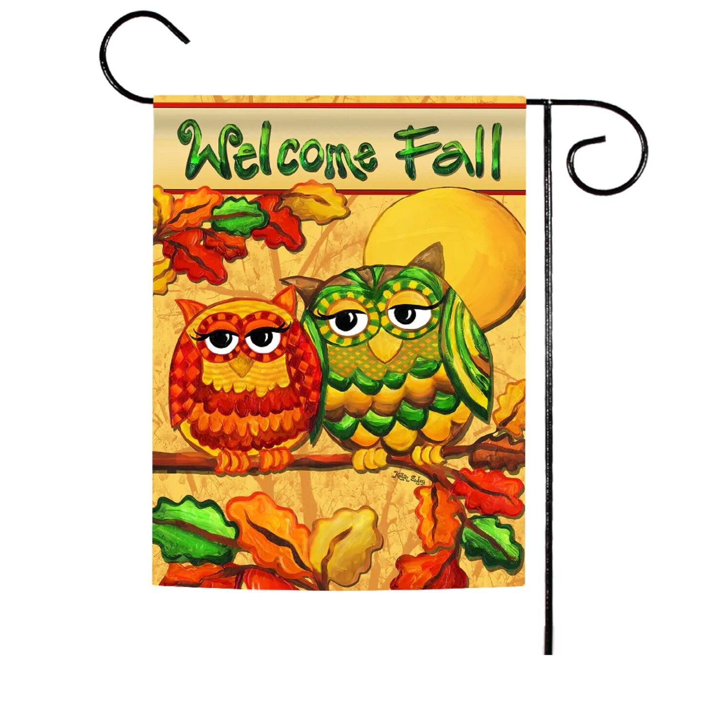 Welcome Fall Owls Garden Flag