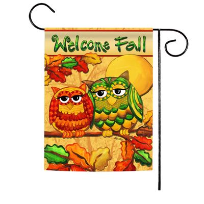 Welcome Fall Owls Garden Flag