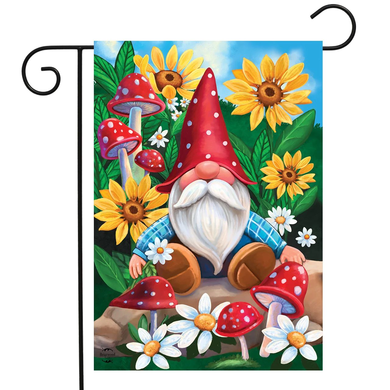 Gnome and Summer Garden Spring Flag