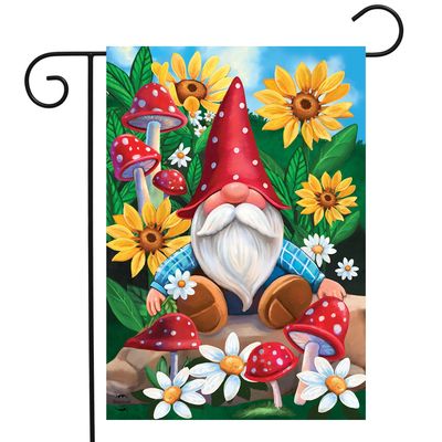 Gnome and Summer Garden Spring Flag