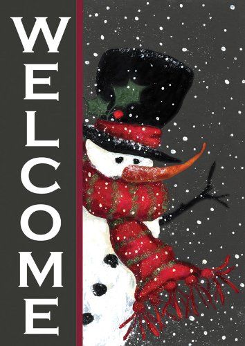 Welcome Snowman Garden Flag