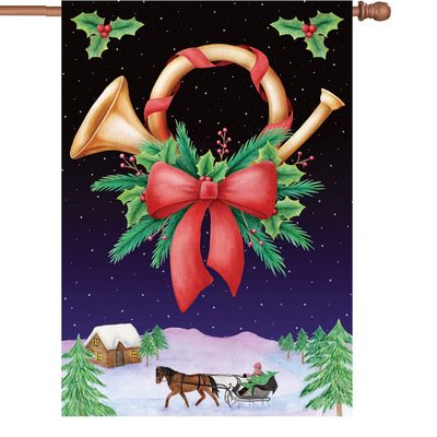 Holiday Horn Garden Flag