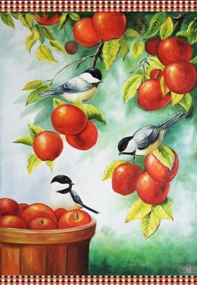Birds and Apples Garden Flag