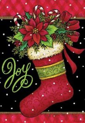 Joy Stocking Garden Flag