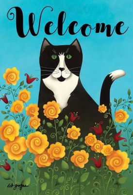 Welcome Cat Garden Flag