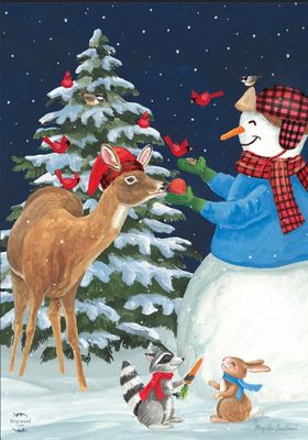 Snowman and Friends Garden Flag