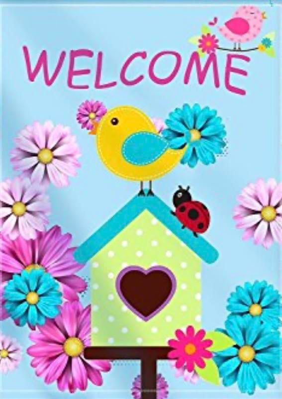 Spring Welcome Chick Garden Flag