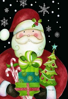 Santa and Presents Garden Flag
