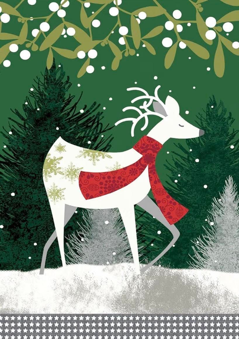 Winter Reindeer Garden Flag