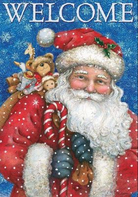 Welcome Santa Garden Flag