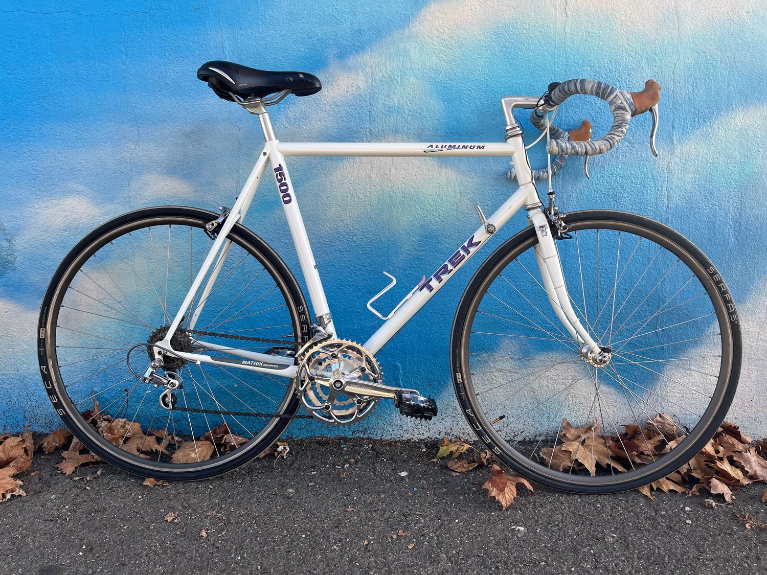 used Trek 1500 aluminum, white/purple, 58cm