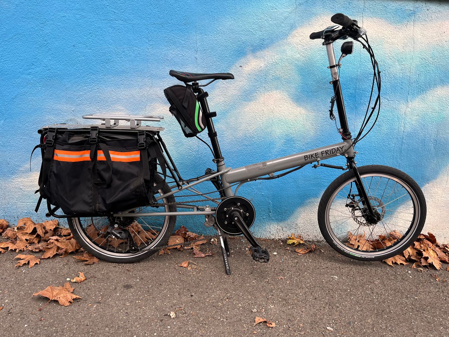 used Bike Friday ebike cargo, gray as-is
