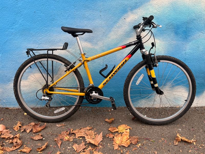 used Schwinn Mesa, mustard yellow, small 14&quot; as-is