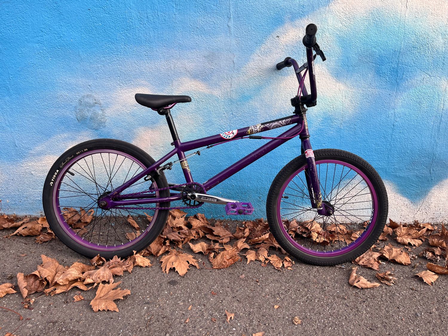 used purple BMX &quot;IA&quot; headbadge