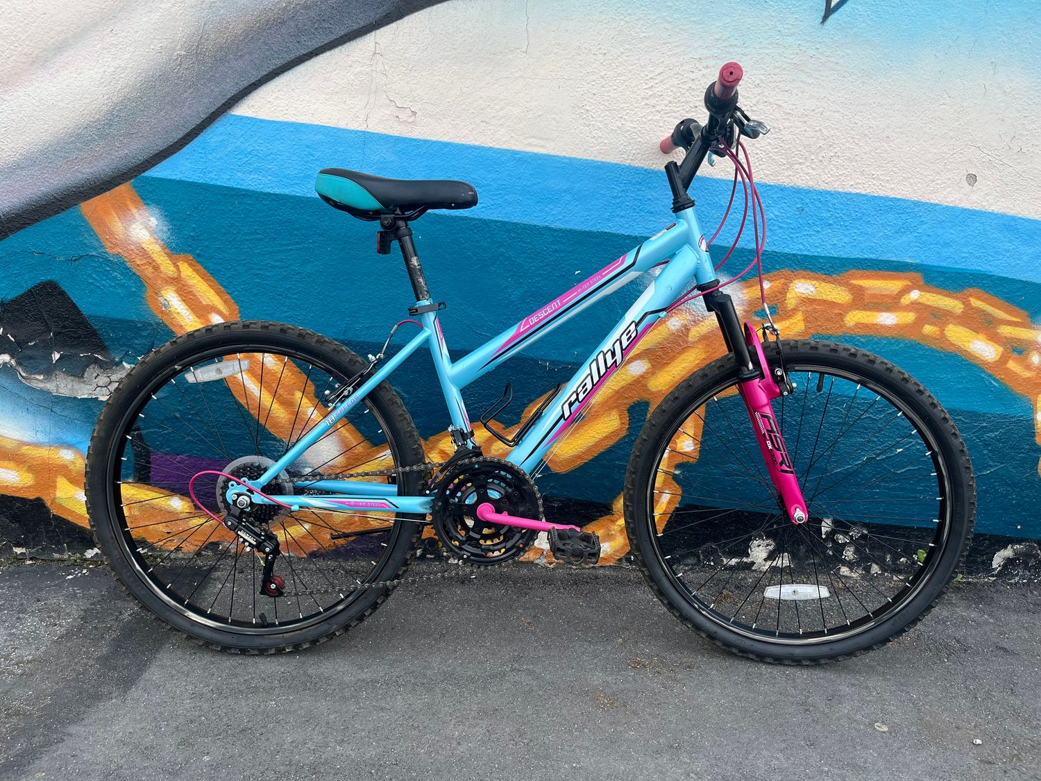 used Rallye Descent, blue/pink, as-is