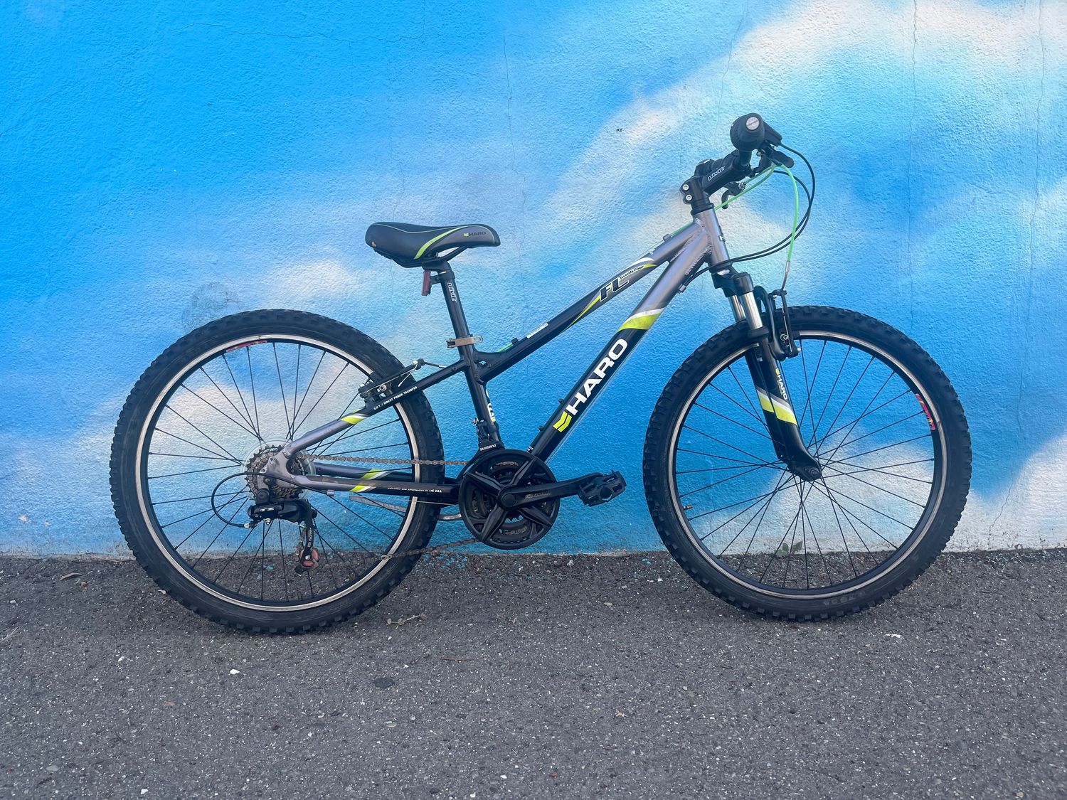 used Haro FLtwenty-four, silver/green/gray