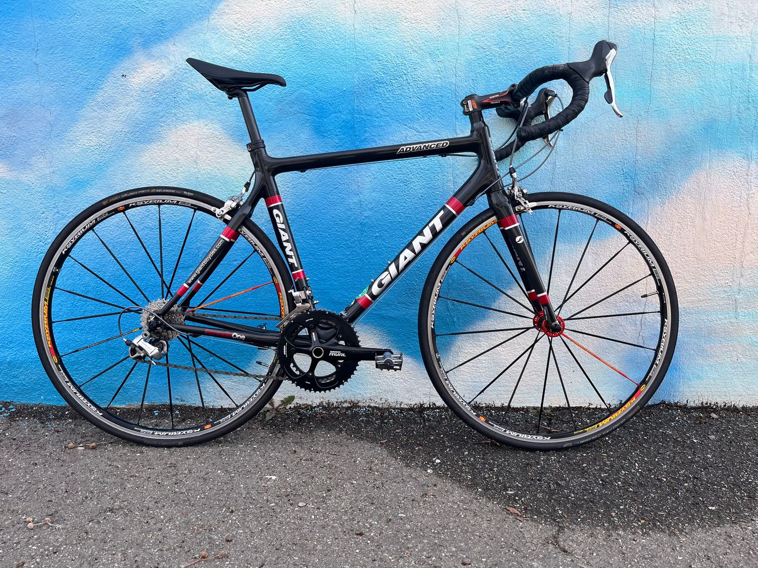 used Giant Advanced carbon, gray/red, 55cm