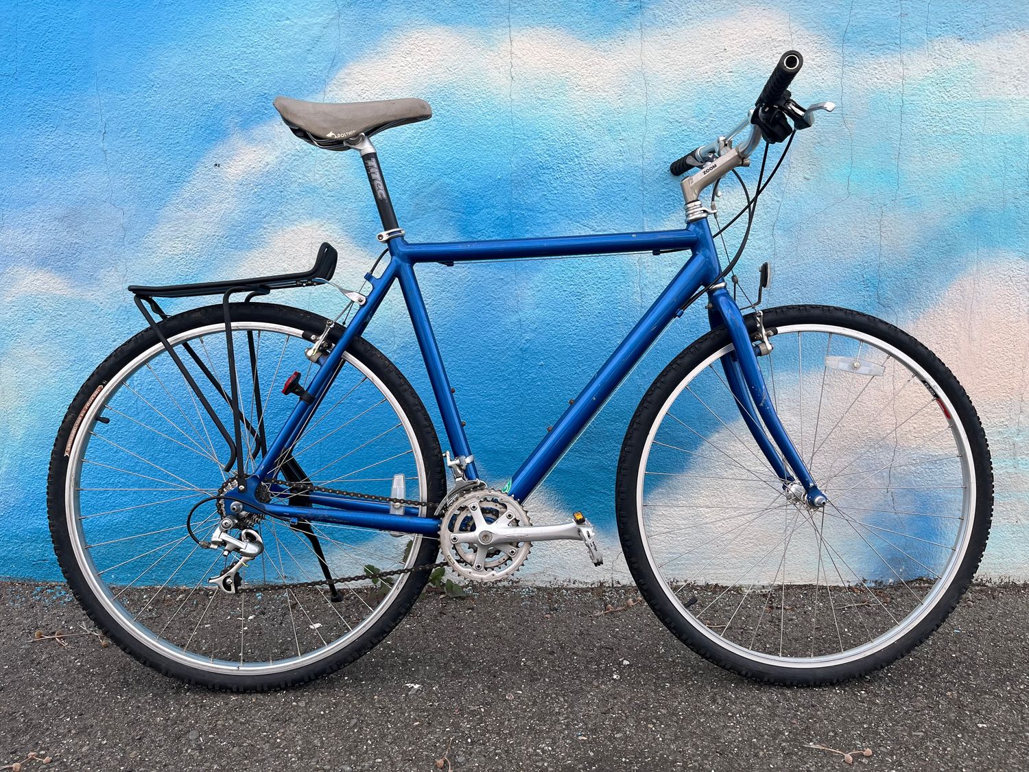 used hybrid, blue, large, as-is