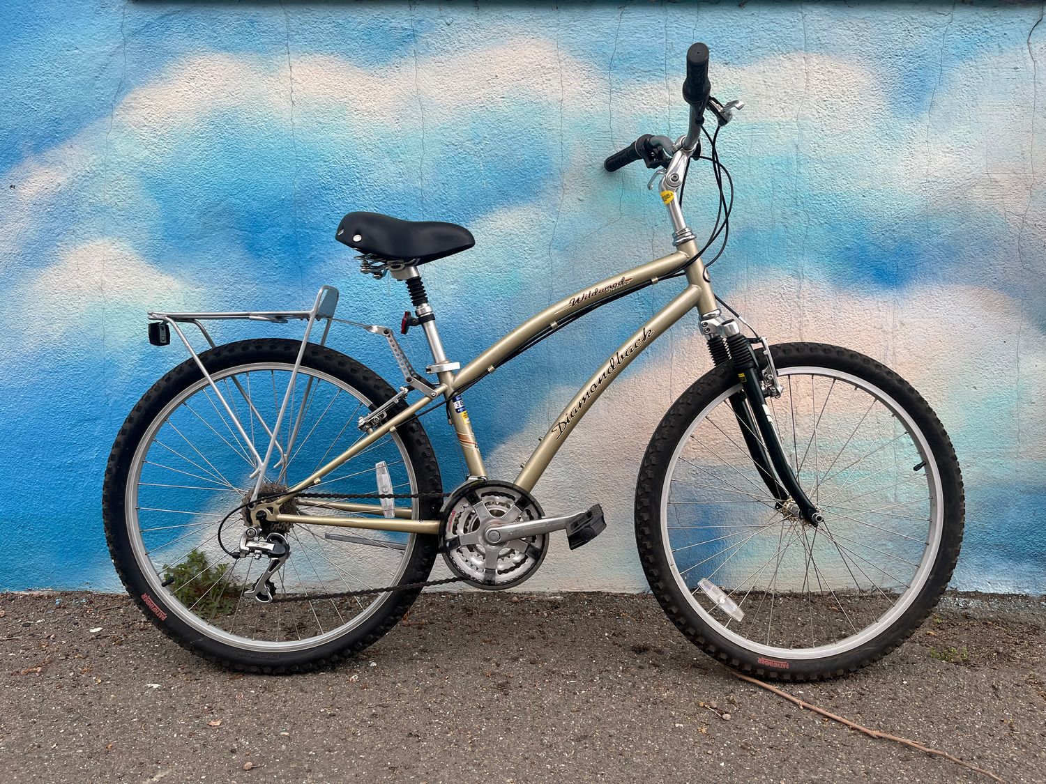 used Diamondack Wildwood, tan/silver, Med, As-is