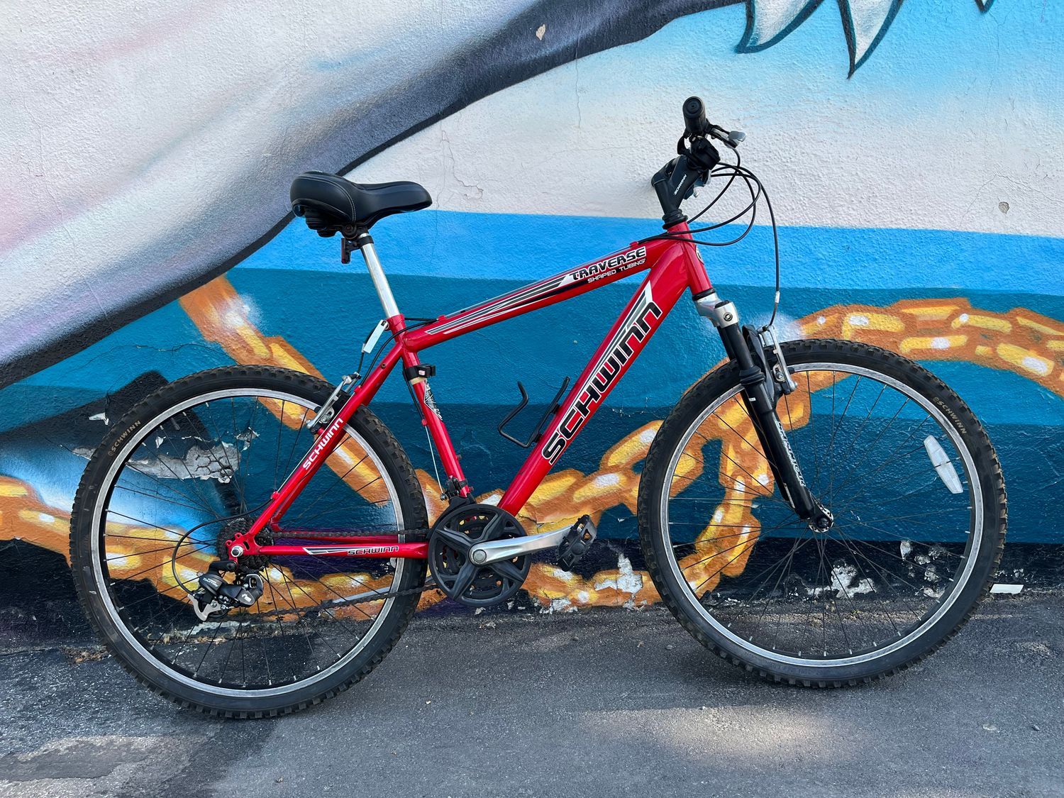 used Schwinn Traverse, red, medium, as-is