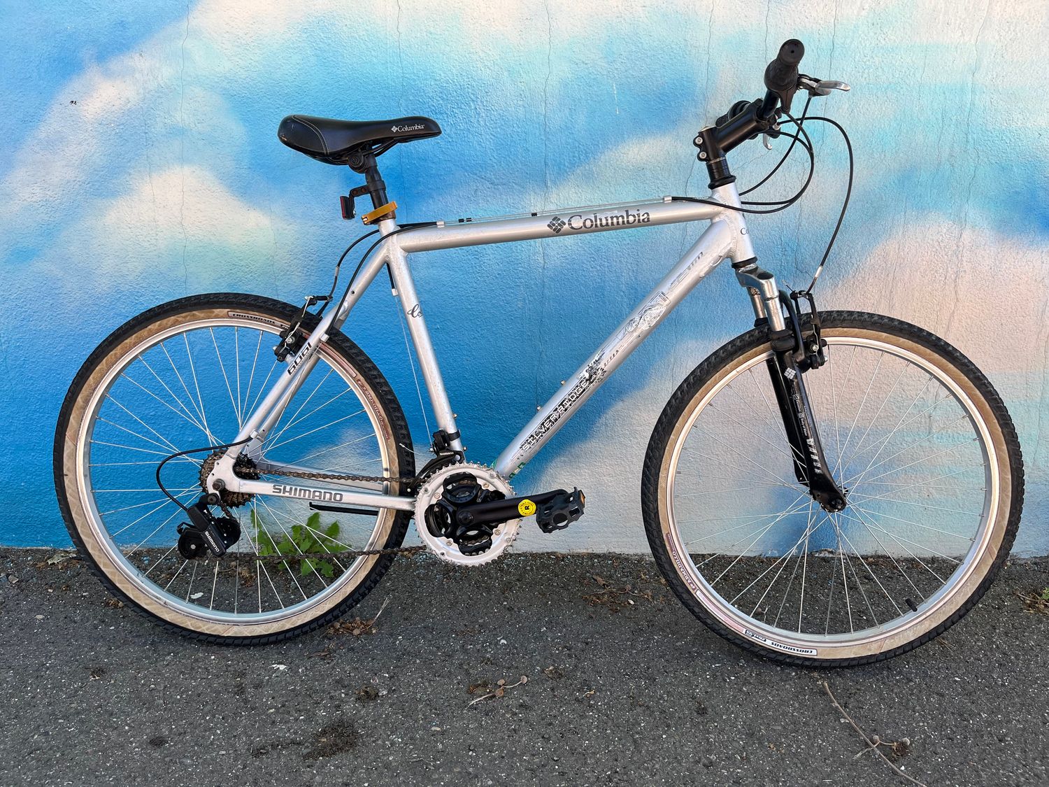 used Columbia Silverridge, silver, XL, as-is