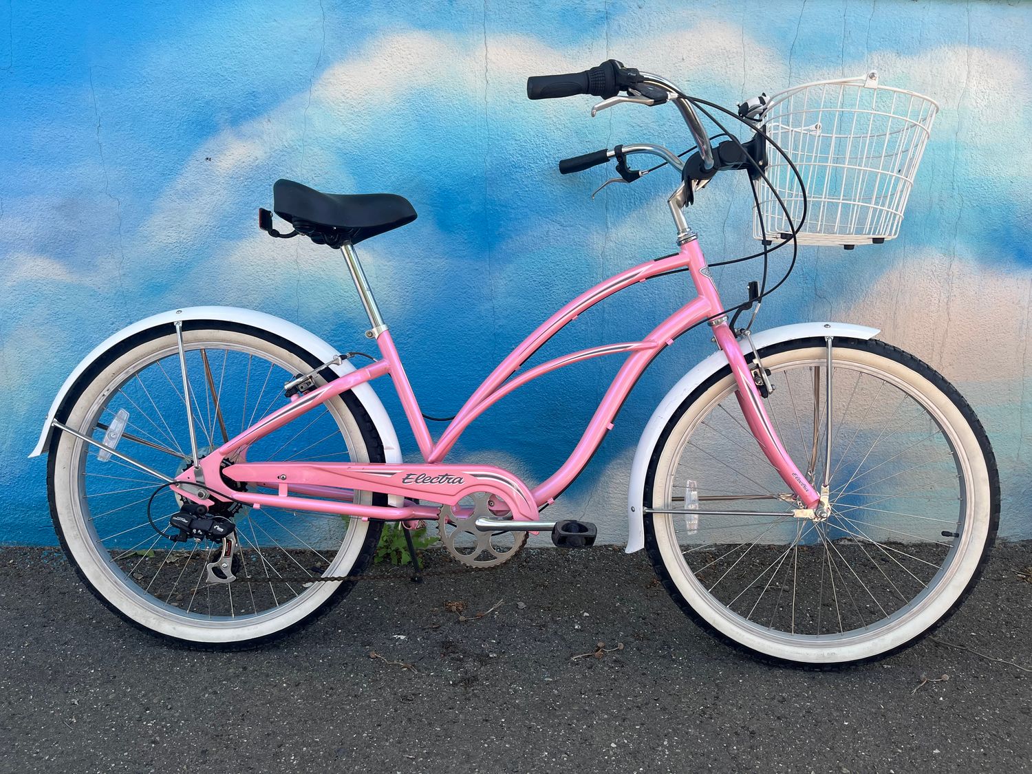 used Electra 7-speed, pink