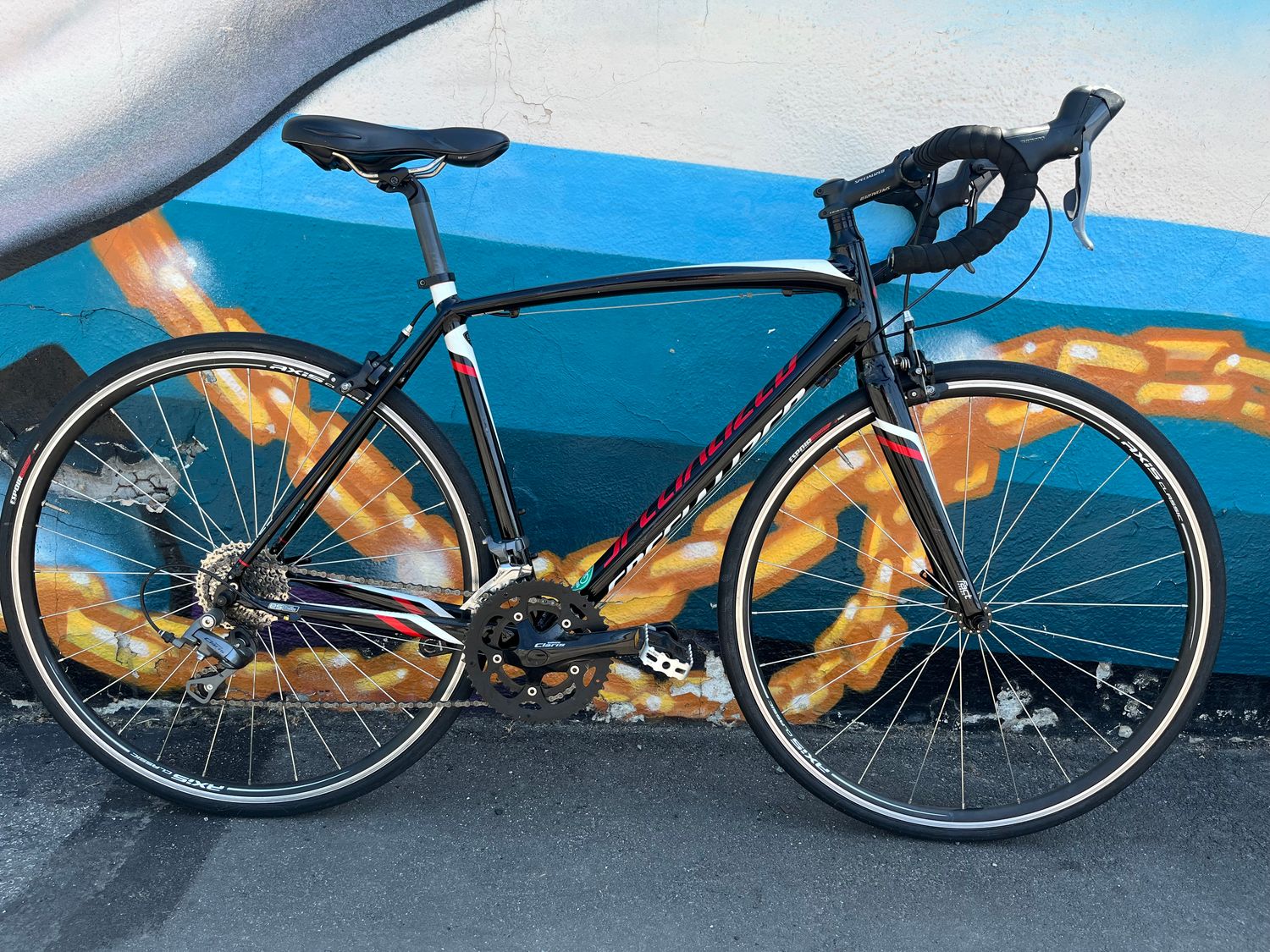 used Specialized aluminum road, black/white/red, 58cm