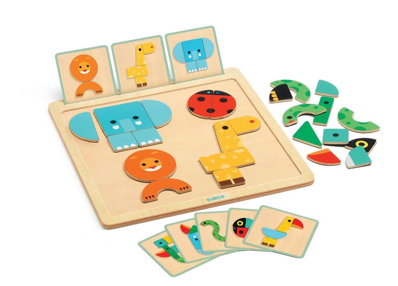 geobasic animal tangrams wood