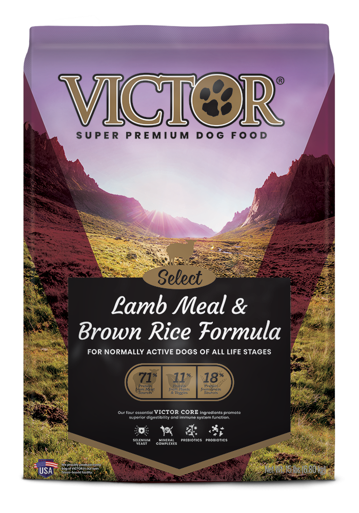 Victor Dog Dry Select Lamb Meal &amp; Brown Rice 15#