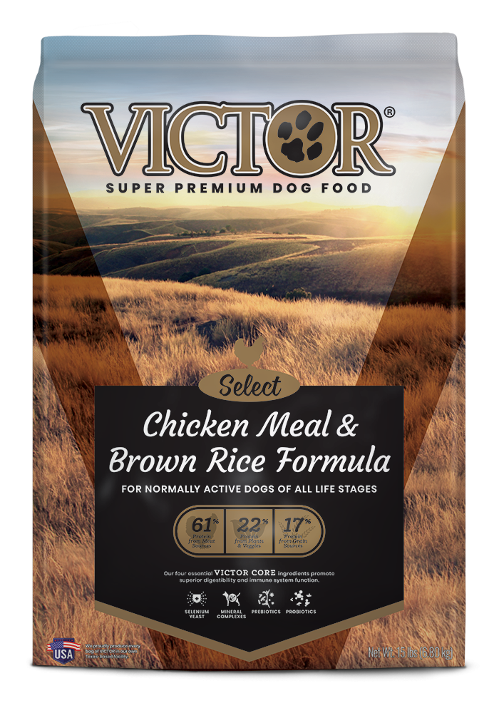 VICTOR SELECT CHICKEN MEAL &amp; BROWN RICE 40#